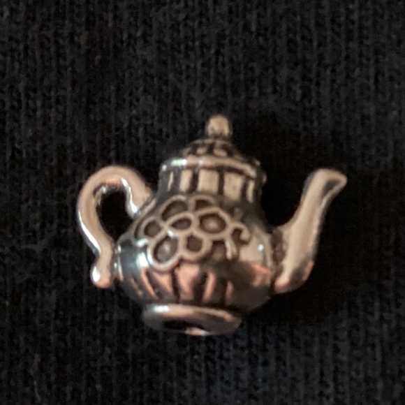Miniature tea pot and cup saucer silver colored - Picture 2 of 6
